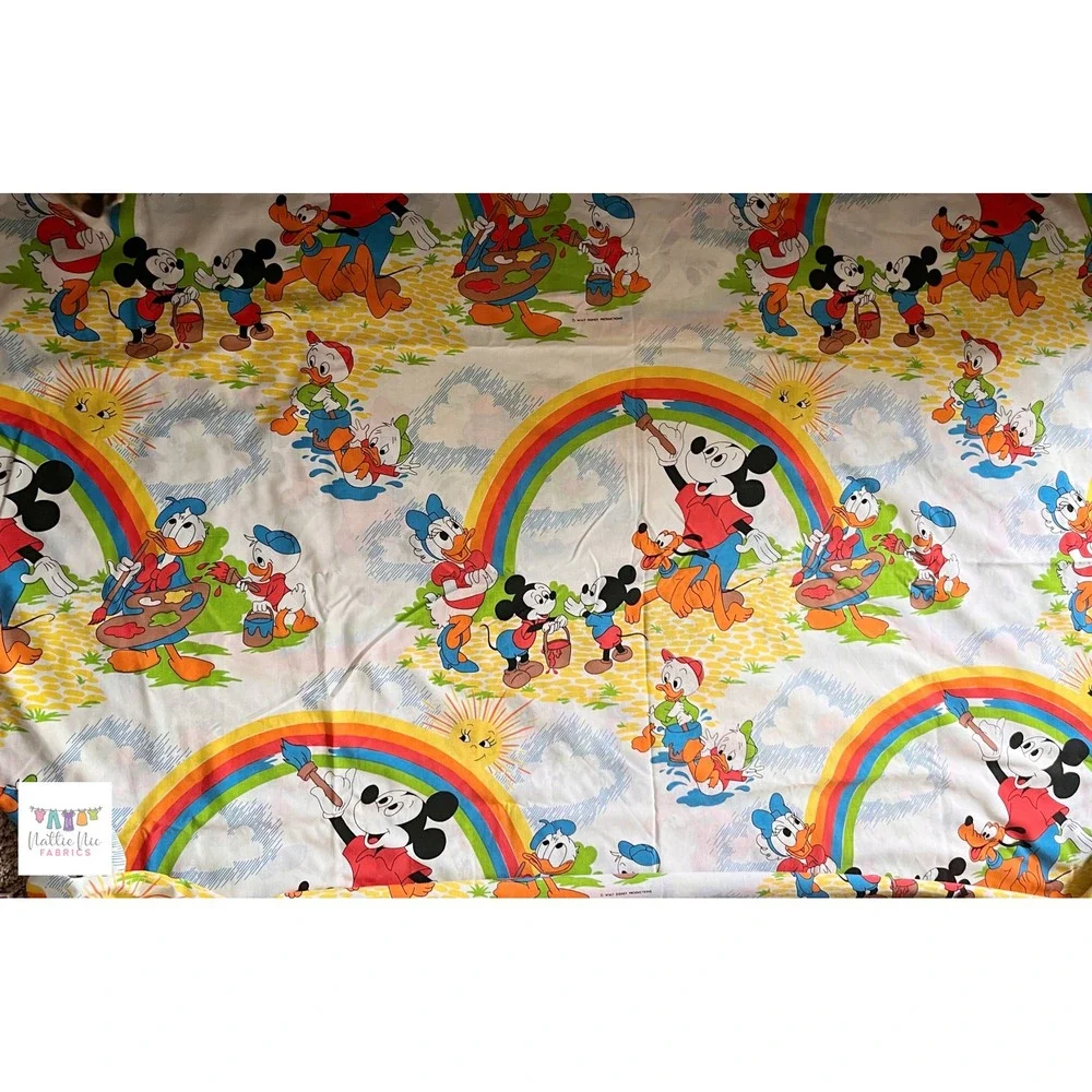 Vintage Twin Mickey Mouse Set of Vintage sheets, 1 pillowcase,‎ Pacific, Disney